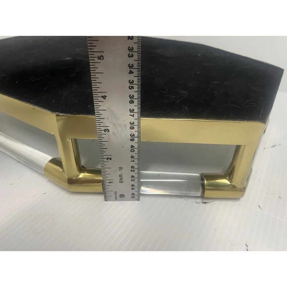 Jacques Style Octagon Big Tray Acrylic Glass Gold Tone Mirror